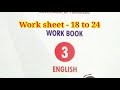 3rd English Work Sheet 18 to 24 Bridge Course Answer Key