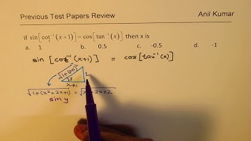 Solve Trigonometric Double Inverse Functions sin(cot^-1(x+1)) = cos(tan^-1(x))