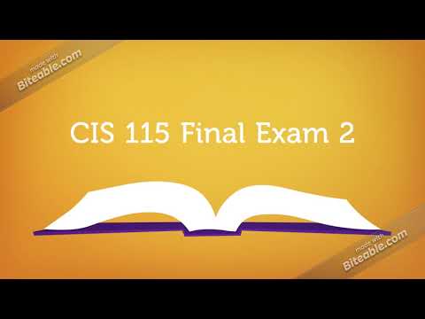 CIS 115 Final Exam 2 | snap tutorial |fast delievry