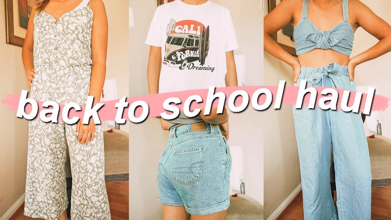 a back to school try-on clothing haul! *cute college clothes :')* - YouTube