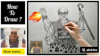 How to draw ✍? Tmkoc ?? Angry old man [Bapuji/ Champaklal gada ]