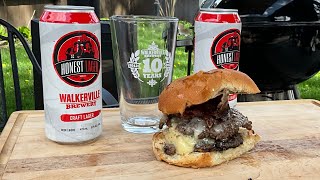 Bacon Cheese Burger and Beer from Walkerville Brewery