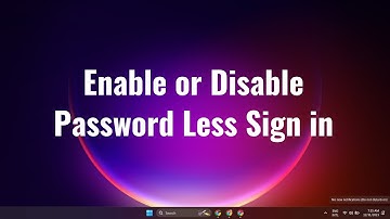 How to enable or disable Passwordless sign in only in Windows 11