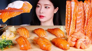 연어덕후의 직접 만든 대왕연어초밥 연어국수 1kg 먹방 (ft. 오마카세 VLOG) | MAKING SALMON NOODLES & GIANT SALMON SUSHI MUKBANG