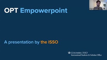 ISSO Webinar -- Post-Completion Optional Practical Training (OPT) for F-1 Spring 2021 Graduates