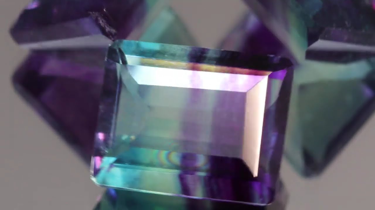 10×8mm 天然フローライト 【美マルチカラー】 ◇セレクト