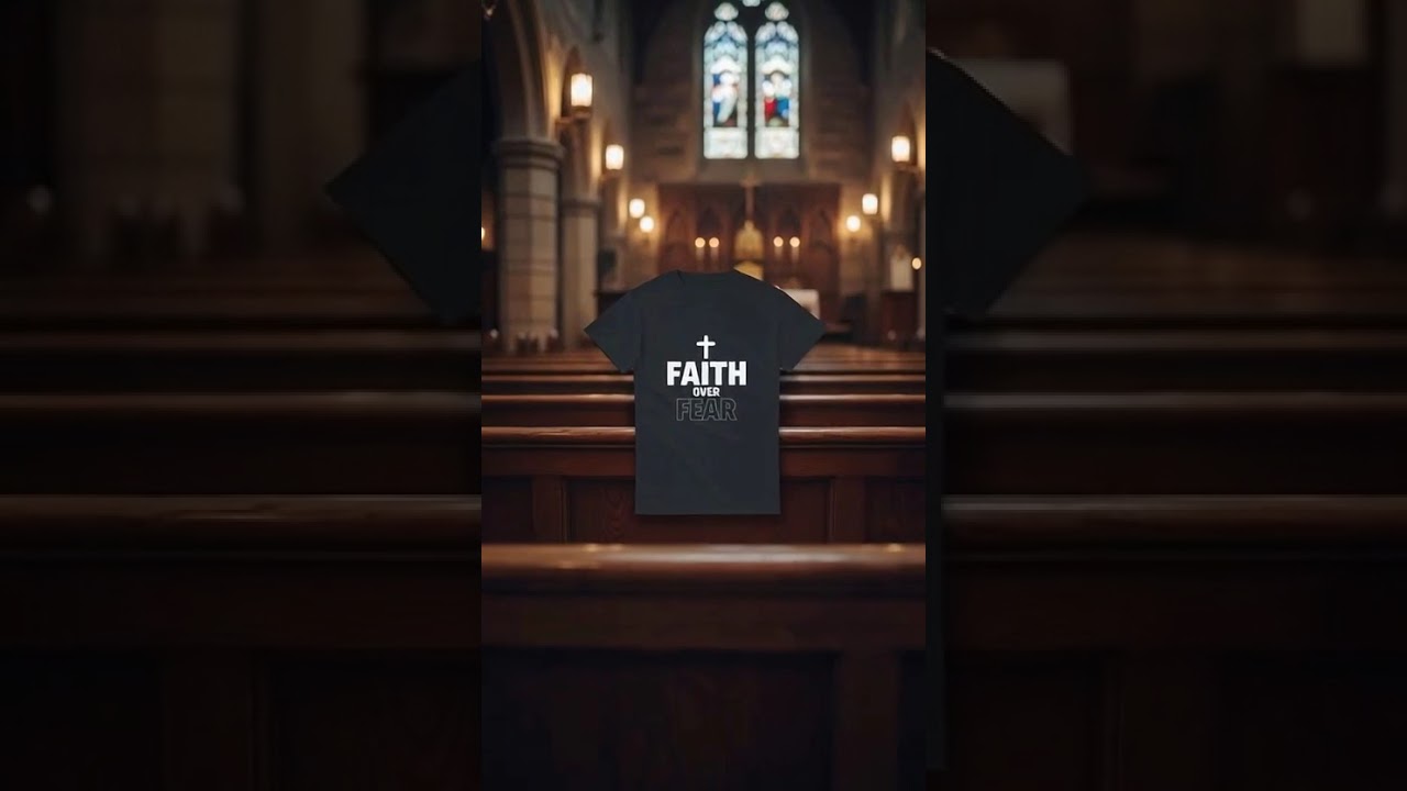 Faith over Fear Heavyweight Men's Crewneck T-shirt  Black