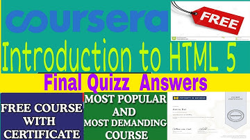 Introduction to HTML5 || Final Quizz Answers || HTML5 Final Quiz Answers