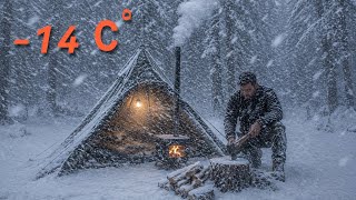 Surviving 2 Days Alone in a Deadly -14°C Blizzard ❄️🔥🏕️