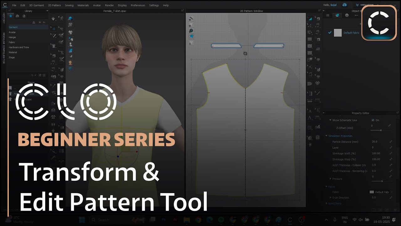 CLO3D for Beginners: Transform & Edit Pattern Tool | 3D Vastra # ...