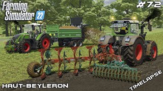 Spreading MANURE and plowing FIELDS | Animals on Haut-Beyleron | Farming Simulator 22 | Episode 72