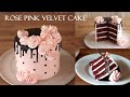 4 Layer Rose Pink Velvet Cake Recipe | For Mother's Day and Anniversary | Very fluffy and moist