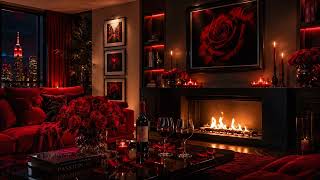 🌹 Romantic Blues Guitar 🔥 Real Fireplace Date Night Sounds 🍷 NO AI
