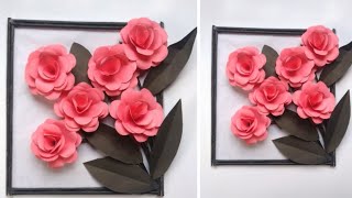 Rose wall hanging craft | Diy Home decor ideas | Diy room decor | Paper wall decor | Paper Wall mate