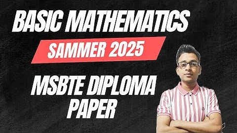 Diploma K scheme Basic Mathematics (311302) Previous year question paper #exam #msbte#diploma#bms 