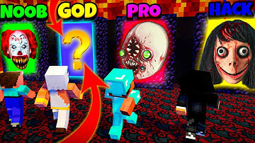 NOOB vs PRO vs HACKER vs GOD : SCARY PORTAL CHALLENGE in MINECRAFT ! AMV SHORT Animation