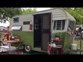 Would you camp in these  plymouth vintage trailer rally