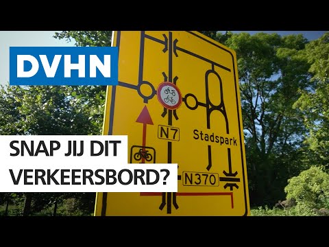 Een bijzonder verkeersbord in het Stadspark in Groningen