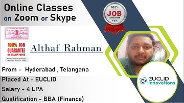 Congrats ,Rahman |BBA (Finance) |Salary 4 LPA |Get Selected as System Engineer in EUCLID Innovations