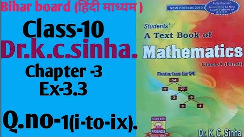 Dr.k.c.sinha|Math solution|Class-10|Ex-3.3|Q.no-1(i-to-ix)|@wisdompoint1970
