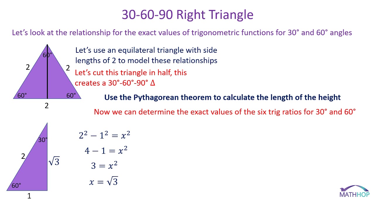 30 60 90 45 45 90 Special Right Triangles Youtube