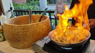Chef at Carmelo’s Italian Ristorante in Punta Gorda, Florida prepares his famous "Bada Bingah" dish!