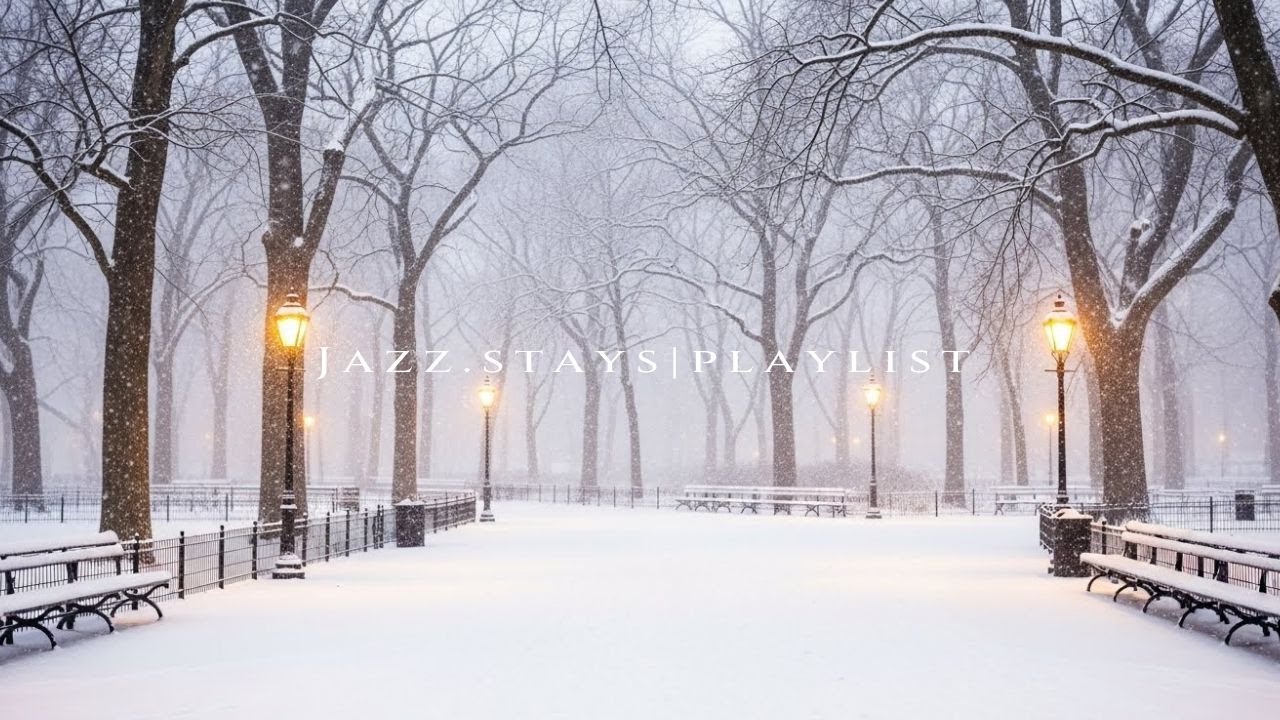 [Playlist] Снежная ночь, уютный джаз в стеклянном кафе | Warm & Chill
