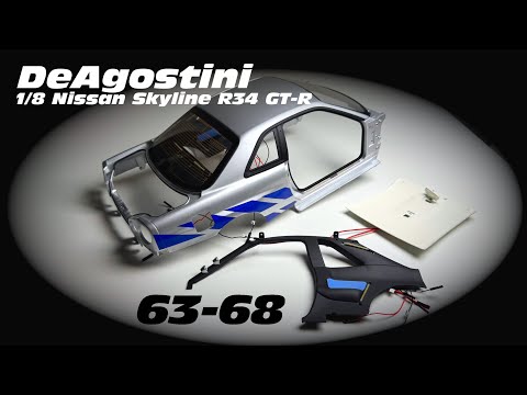 DeAgostini Nissan Skyline R34 GT-R 1/8 építés 63-68. rész - YouTube