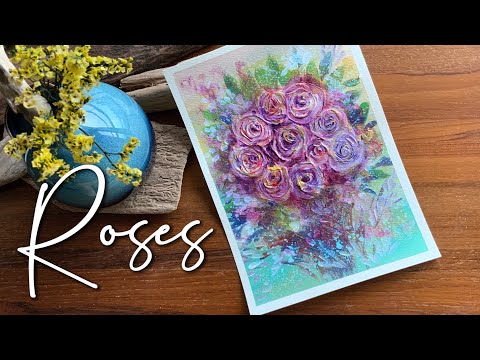 玫瑰花束 壓克力繪畫 | Roses Acrylic Painting