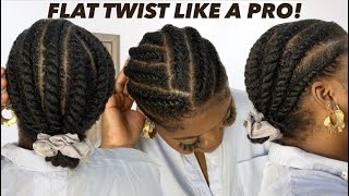 HOW TO FLAT TWIST FOR BEGINNERS! EASY PROTECTIVE STYLE FOR NATURAL HAIR
