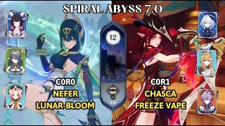 New Spiral Abyss 7.0 CLEAR with C0 Nefer and C0 Chasca | Genshin Impact