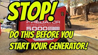 DO THIS FIRST! Predator 3500  5000 watt Generator Two Things You Should Know!