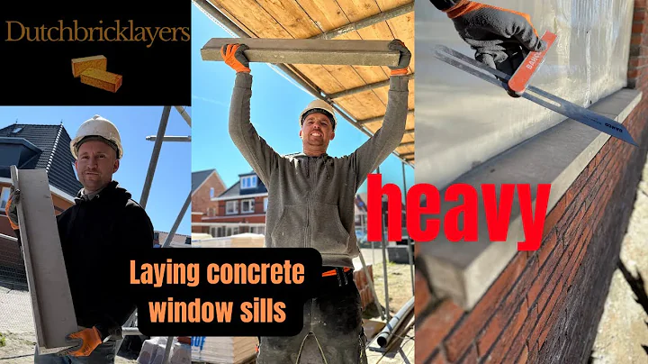 Bricklayers laying concrete sills 🧱