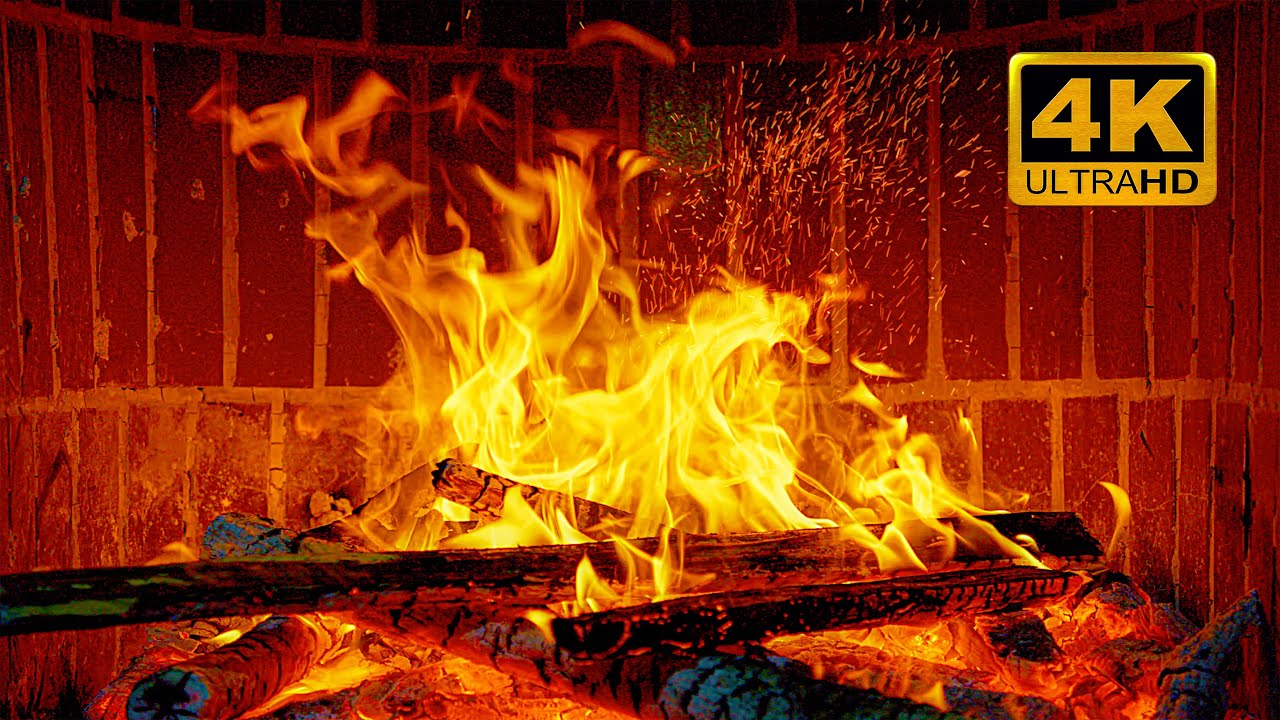 10 Hours of Relaxing New Year Fireplace & Crackling Fire Sounds 🔥🔥 4K ...