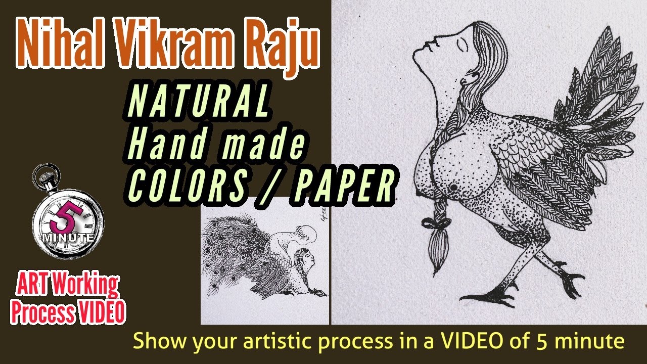 | Nihal Vikram Raju | Creative Drawing | How to make NATURAL HAND-MADE COLOR & PAPER | 