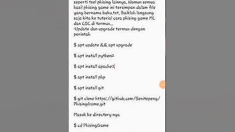 TUTORIAL !!!Cara buat web pishing Clash Of Clans dan Mobile Legends via termux