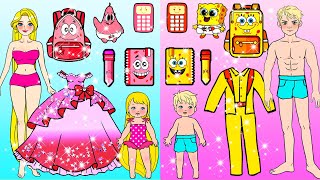 [🐾paper Diy🐾] Pink Rapunzel Vs Yellow Ken Family Decor New Class | Rapunzel Compilation 놀이 종이