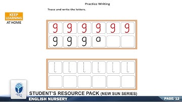 AFAQ Sun series Nursery English (Page# 10-15) | Student’s Resource Pack| Teaching Videos.