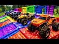 INSANE MONSTER TRUCK Rainbow Challenge 🌈🔥 | Glitter Track Race You’ve Never Seen!