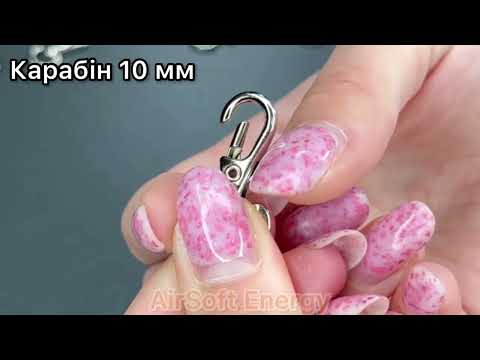 Карабін 10 мм брелочний литий (2,3 гр) нікель , колір Срібний, видео 1