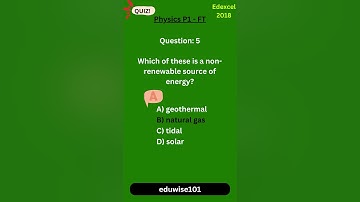 GCSE QUIZ - EDEXCEL Physics Paper 1 2018 HT