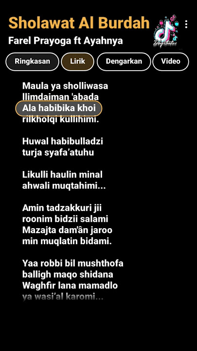 Adem banget sih ini ☺. ( Sholawat Al Burdah ) Lirik Google..#lagu #liriklagu #lirikgoogle #sholawat