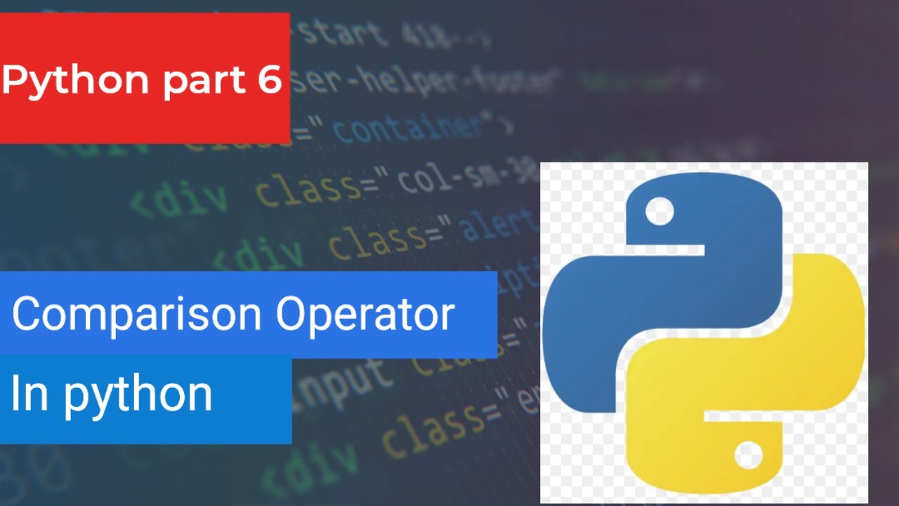 comparison operator in python - YouTube