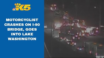 Motorcyclist believed to be in Lake Washington after I-90 bridge crash