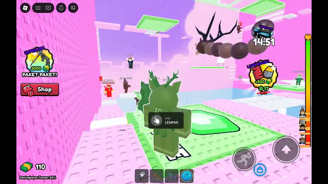 Bermain tower cacing bersama teman teman