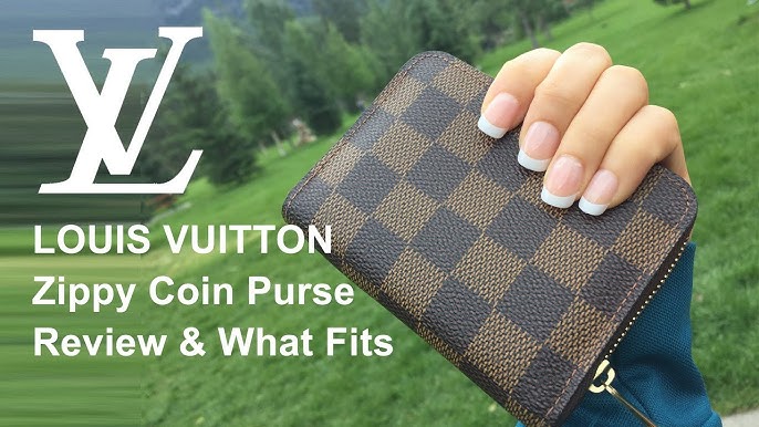 real vs. fake Louis Vuitton coin pouch. what y'all think? 🥱🥱🥱🥱🥱 #