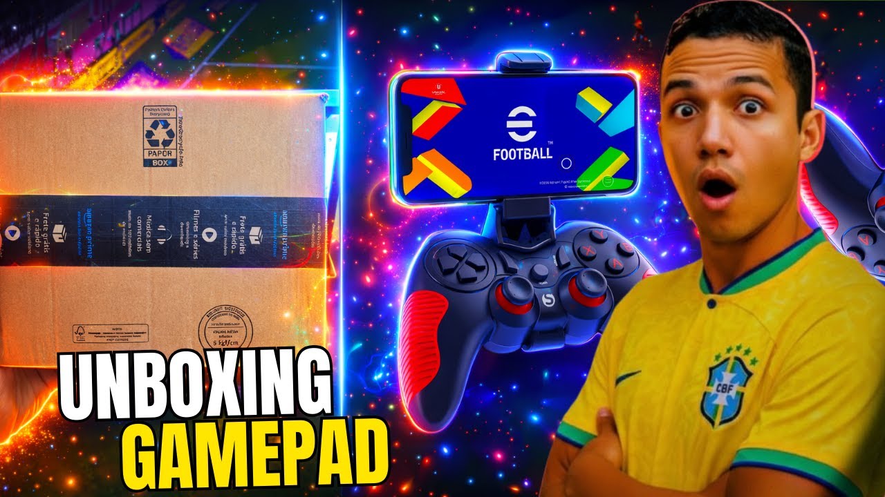 😱 COMPREI UM GAMEPAD PARA JOGAR EFOOTBALL MOBILE - Unboxing GAMEPAD EFOOTBALL 2026