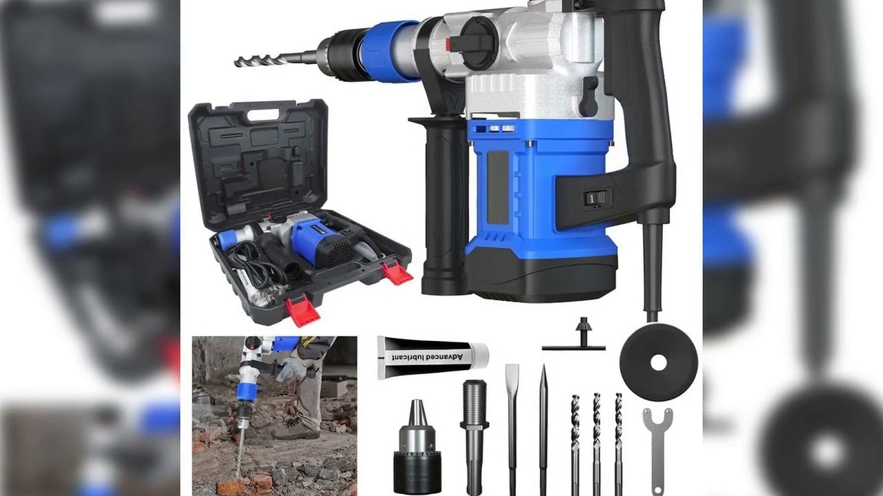 A must-have product! 1500W Rotary Hammer Drill-6 Adjustable Speeds,4 Functions,Electric Demolition