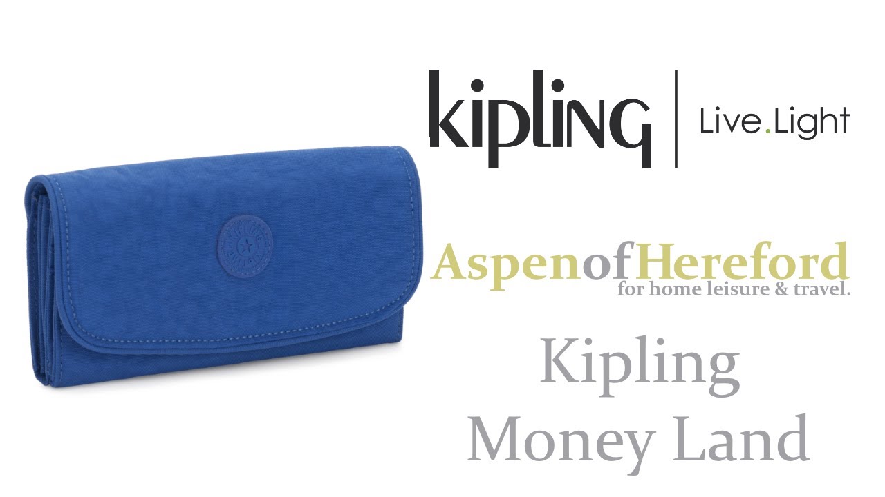 KIPLING MONEY LOVE MEDIUM RFID PURSE/WALLET in Navy/ White Chevron | eBay