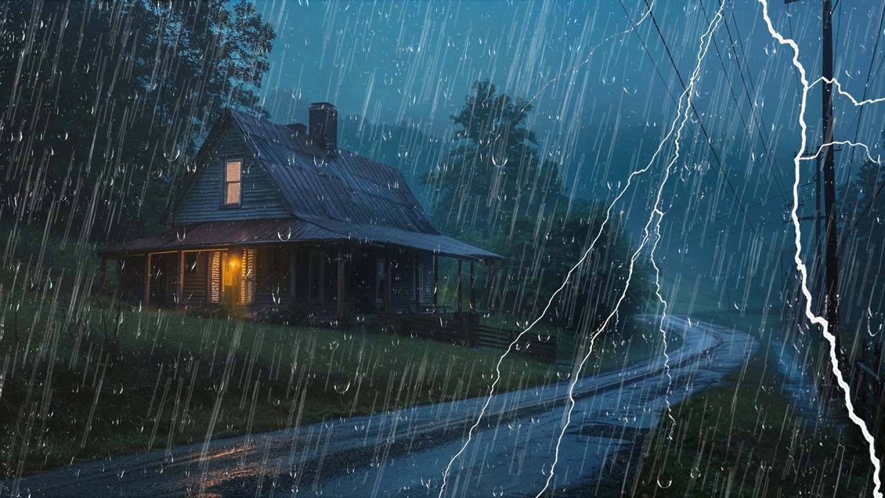 🌩️ Duerme en 5 Minutos y Libera el Estrés – Lluvia con Truenos en Noche ...